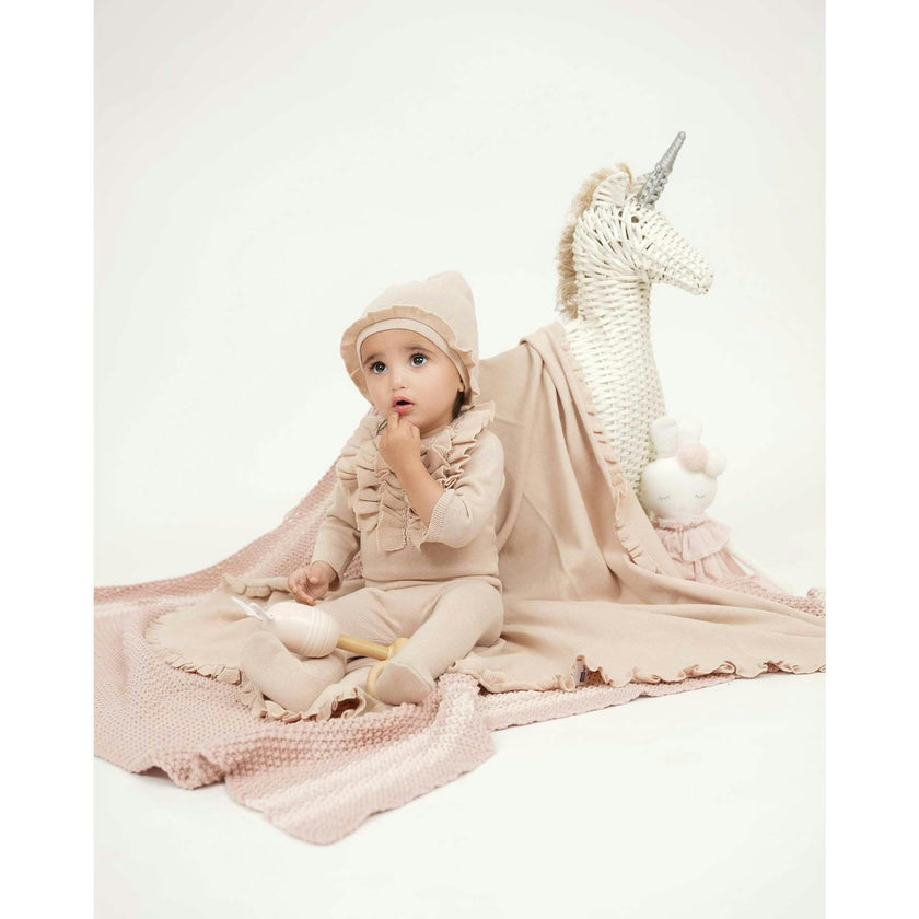 Ruffle Chest Long Sleeve Footie