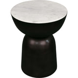 Atarah 20" Contemporary Natural Marble/Metal Handmade Hourglass End Table