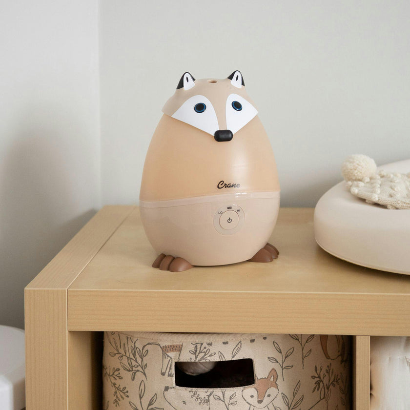 Mini-Adorable Red Fox 0.5 Gal. Baby Humidifier, Cool Mist with Aroma Tray & Night Light