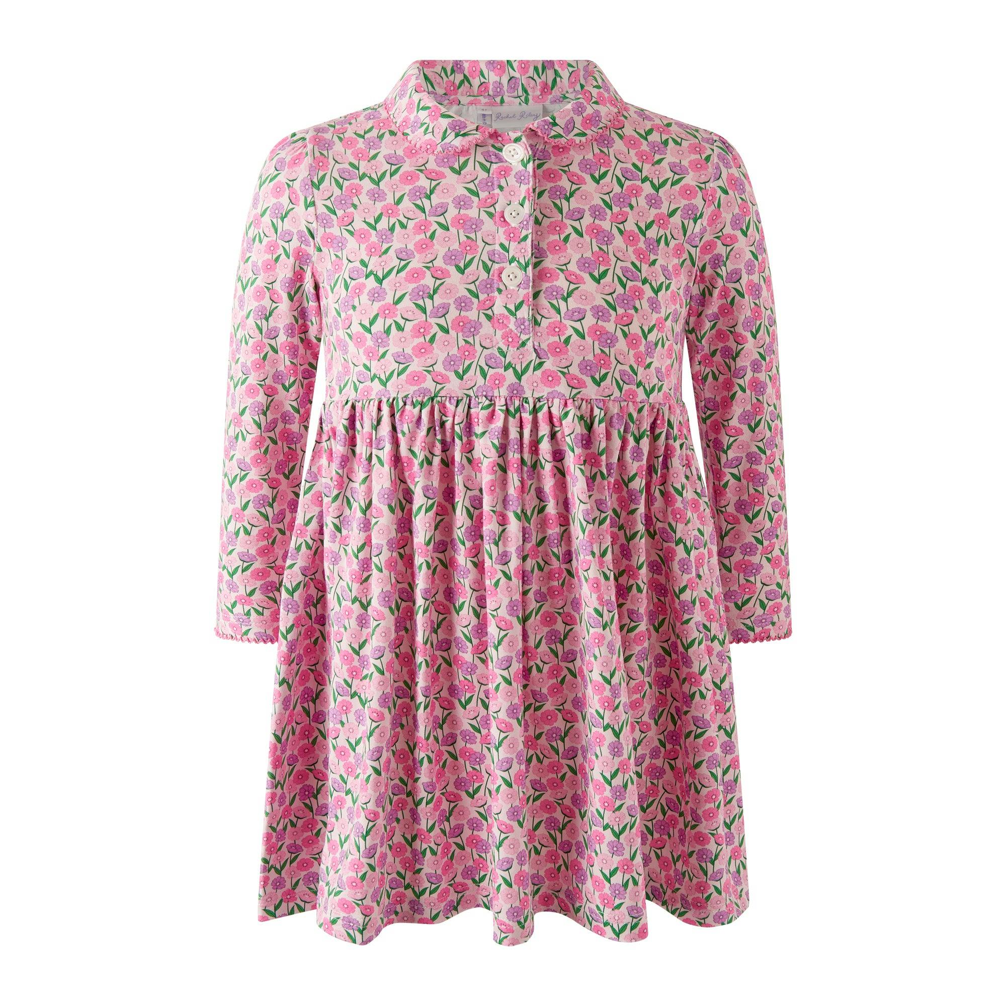 Pink Daisy Jersey Dress