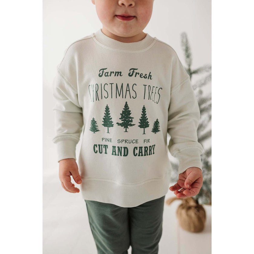 Boxy Sweatshirt Farm Fresh Christmas Trees