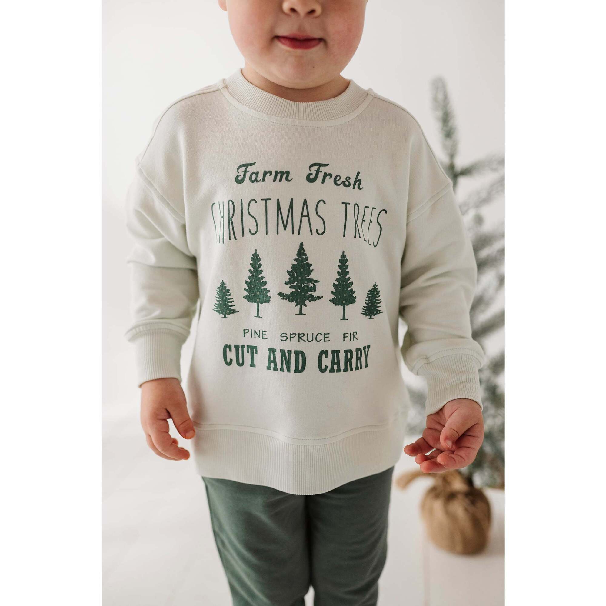 Boxy Sweatshirt Farm Fresh Christmas Trees
