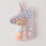 Mystical Unicorn Classic Alphabet Letter Bead with Rainbow Beads Stretchy Bracelet DIY Box