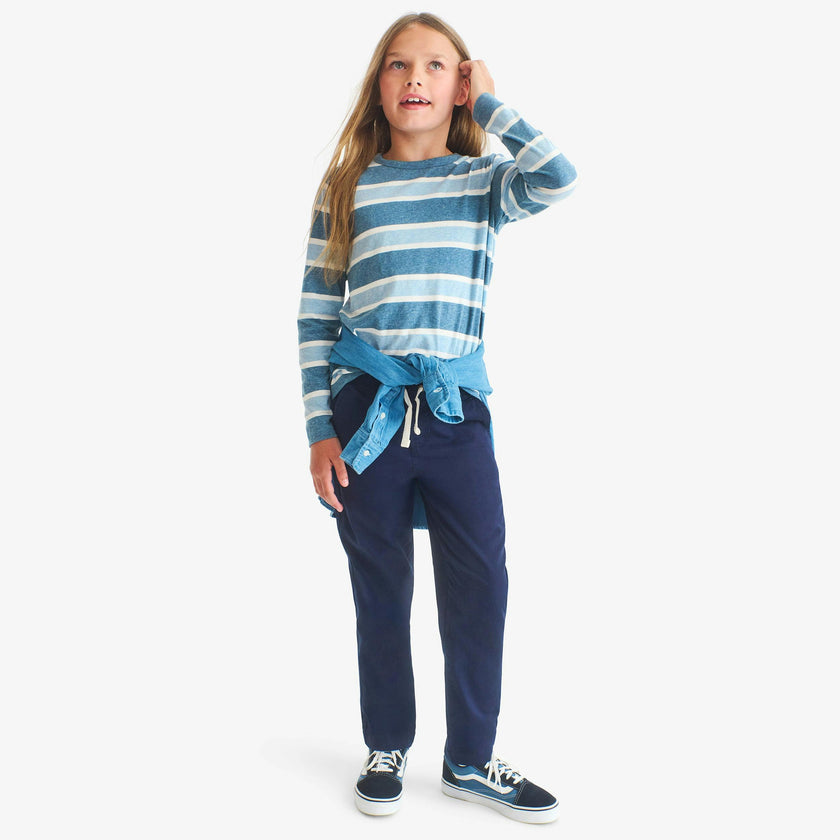 Kids stretch chino drawstring pant