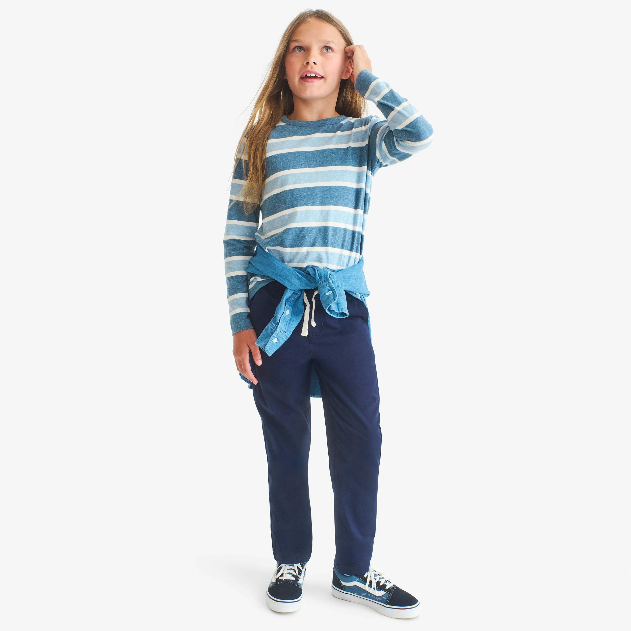 Kids stretch chino drawstring pant