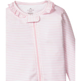 Baby's Pima Ruffle Collar Romper in Pink Stripe