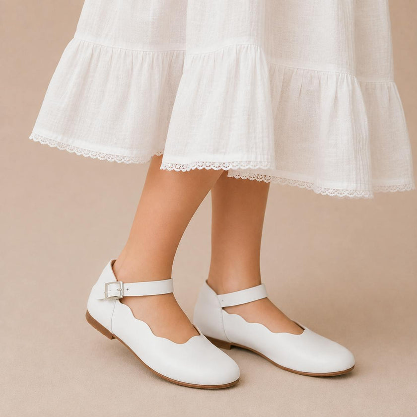 Ondina Ballet Flat | White Leather