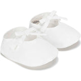 Linen Bow Front Soft Shoe, White