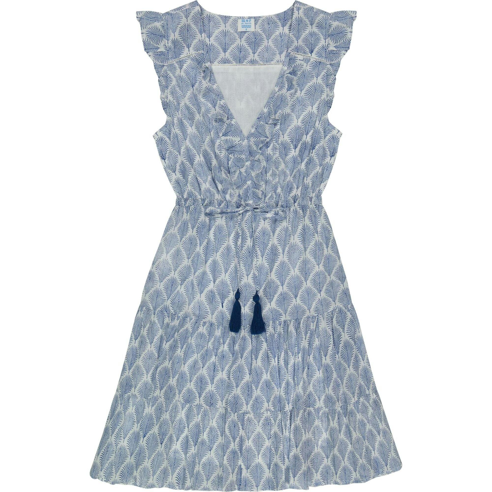 Giselle Women's Mini Dress Navy Feather, Blue