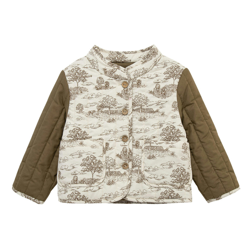 Country Toile Quilted Coat