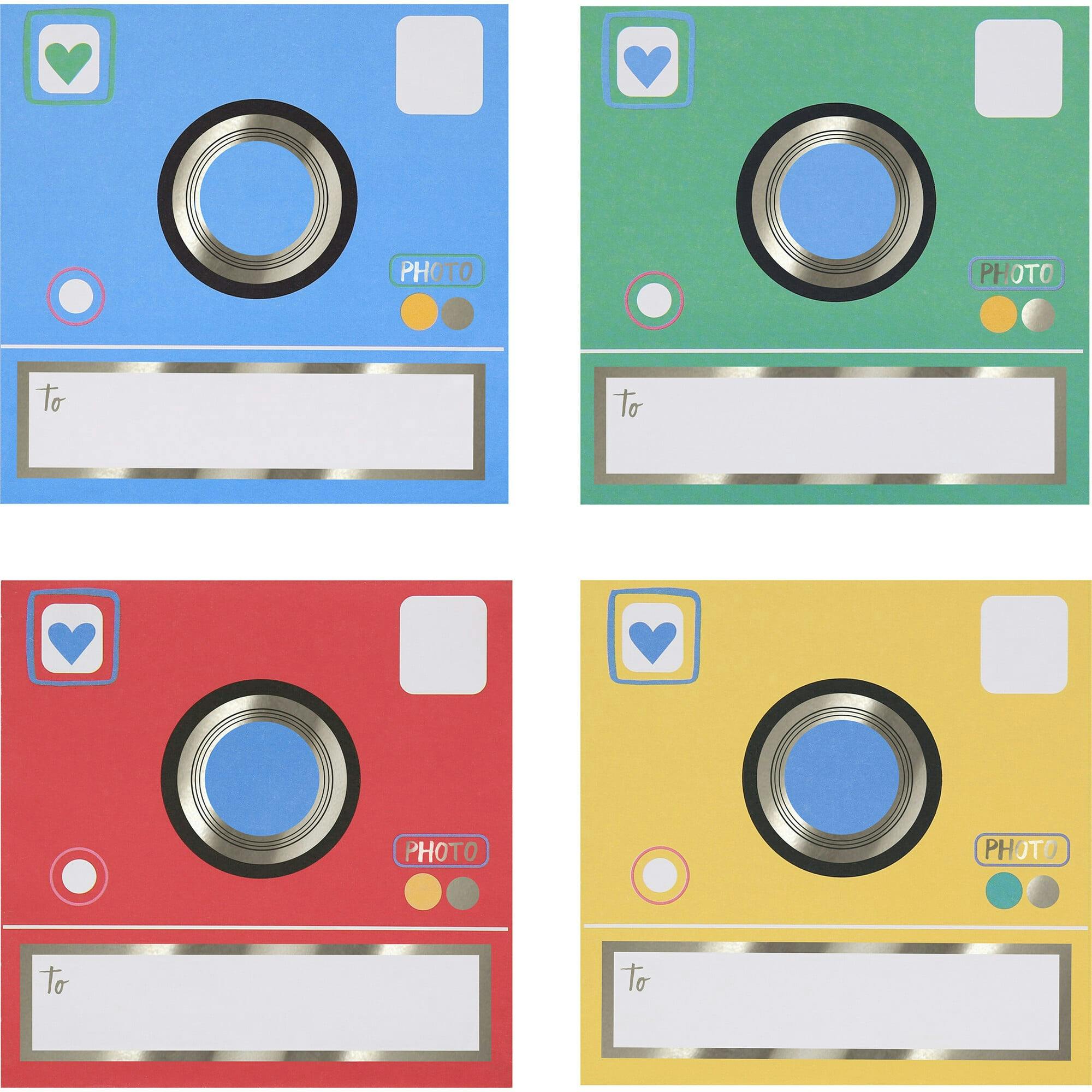 Instant Camera Kids Valentine'S Cards & Stickers Set