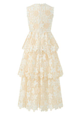 Haley Embroidered Frill Maxi Dress