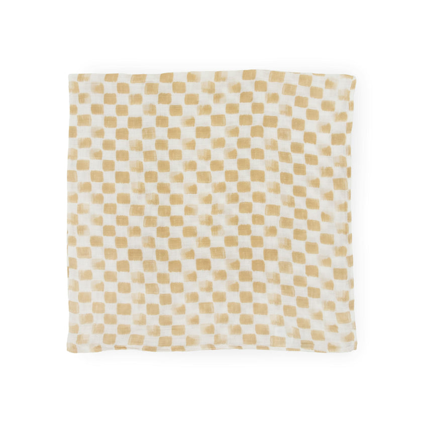Cotton Muslin Swaddle Blanket - Adobe Checker