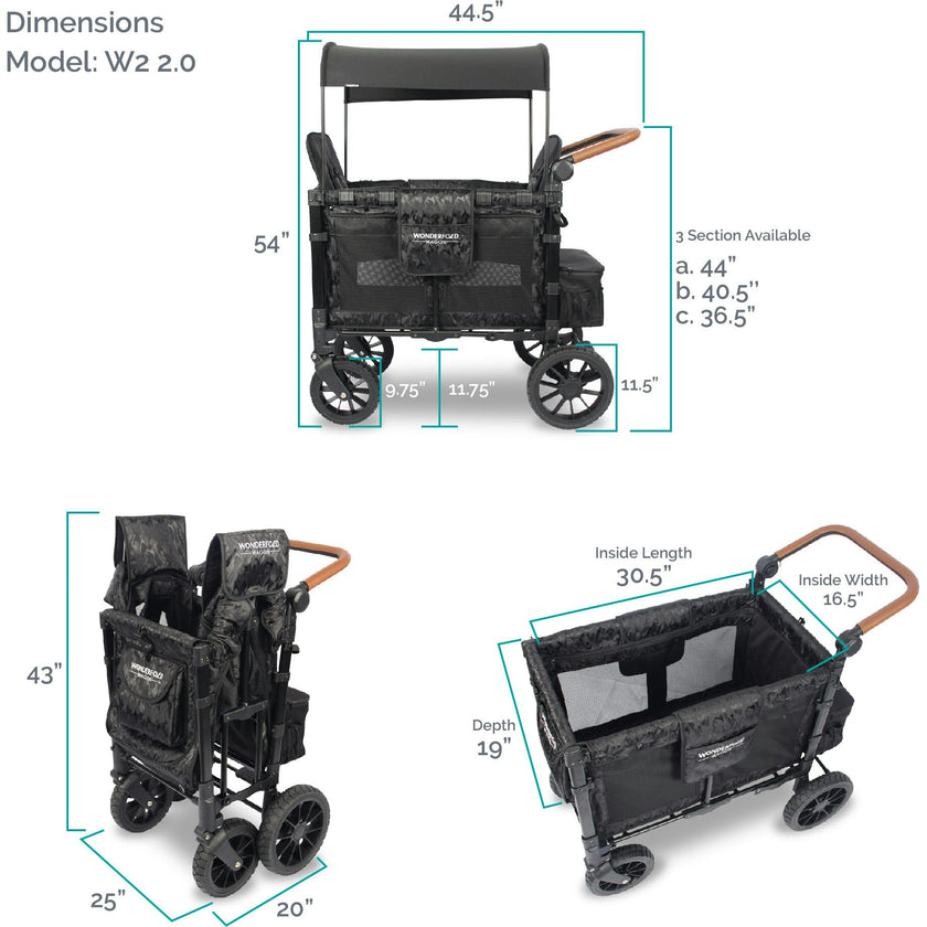 Premium Double Wagon Style Luxe Stroller