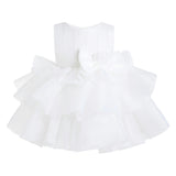 White Altheira Bow Ruffle Dress