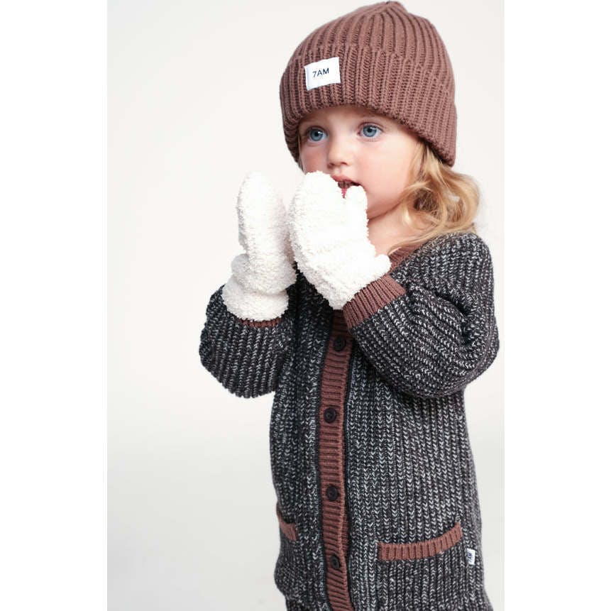Baby Fuzzy Ribbed Cuff No Thumb Mittens