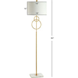 Haines 60" Modern Circle Marble/Metal LED Floor Lamp