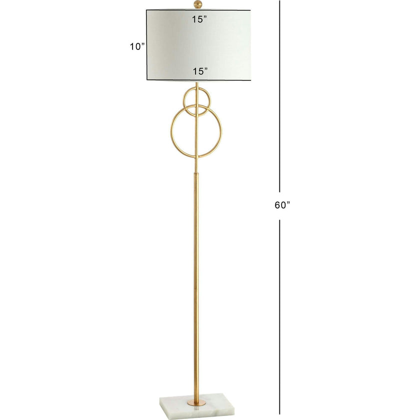 Haines 60" Modern Circle Marble/Metal LED Floor Lamp