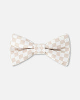 Bow Tie White And Sand Check