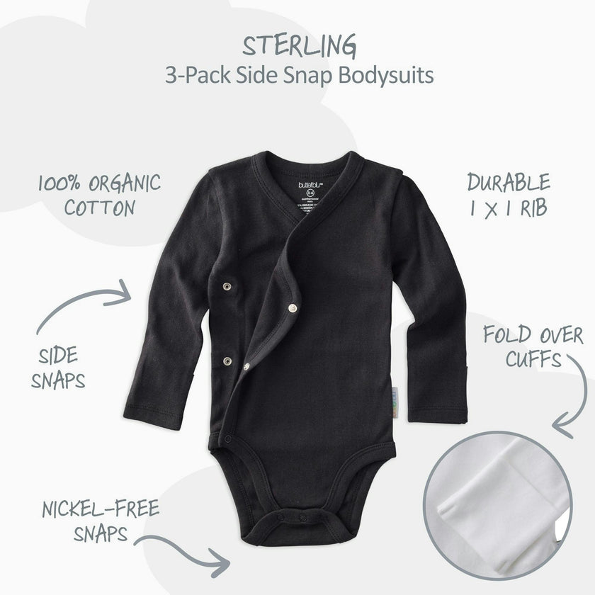 STERLING 3-Pack Side Snap Bodysuit