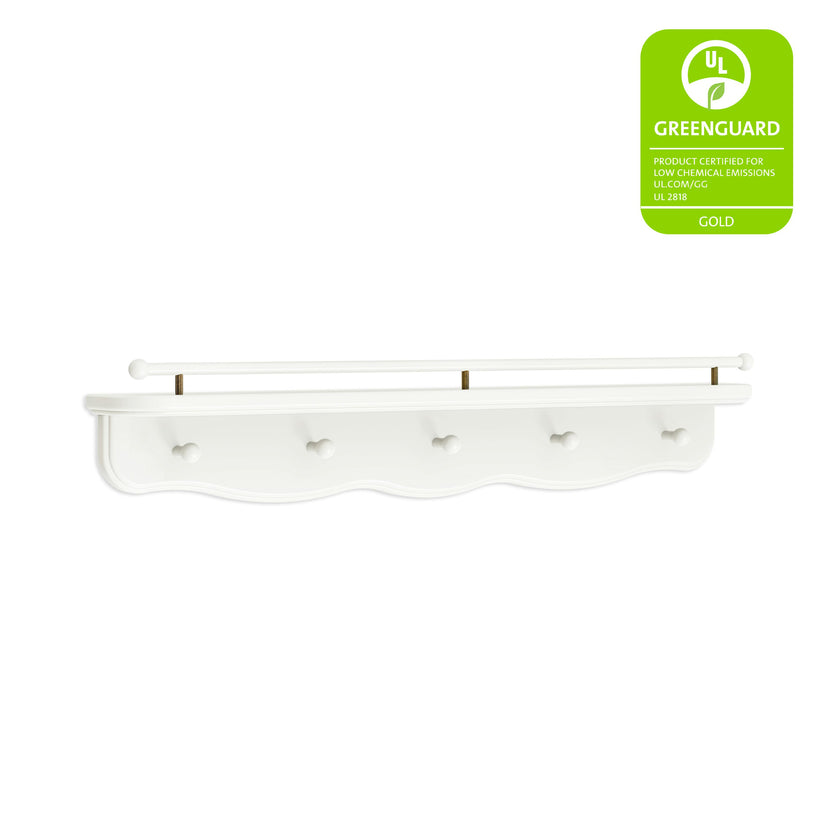 Liberty 31" Wall Shelf with Hooks in Warm White
