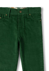 Olive Green Corduroy Lined Adventure Jeans, Green