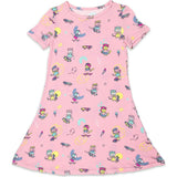 Skater Kitty Bamboo Girls' Long Sleeve Dress