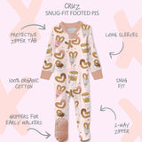 CRUZ Snug Fit Footed Baby Girls Pajamas