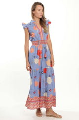 Anais Maxi  Dress - Blue Toile