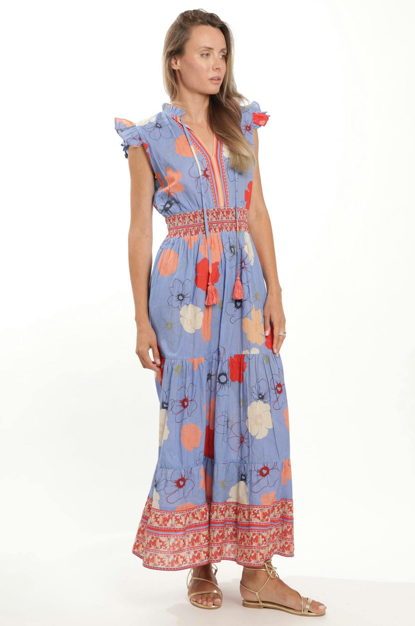 Anais Maxi  Dress - Blue Toile