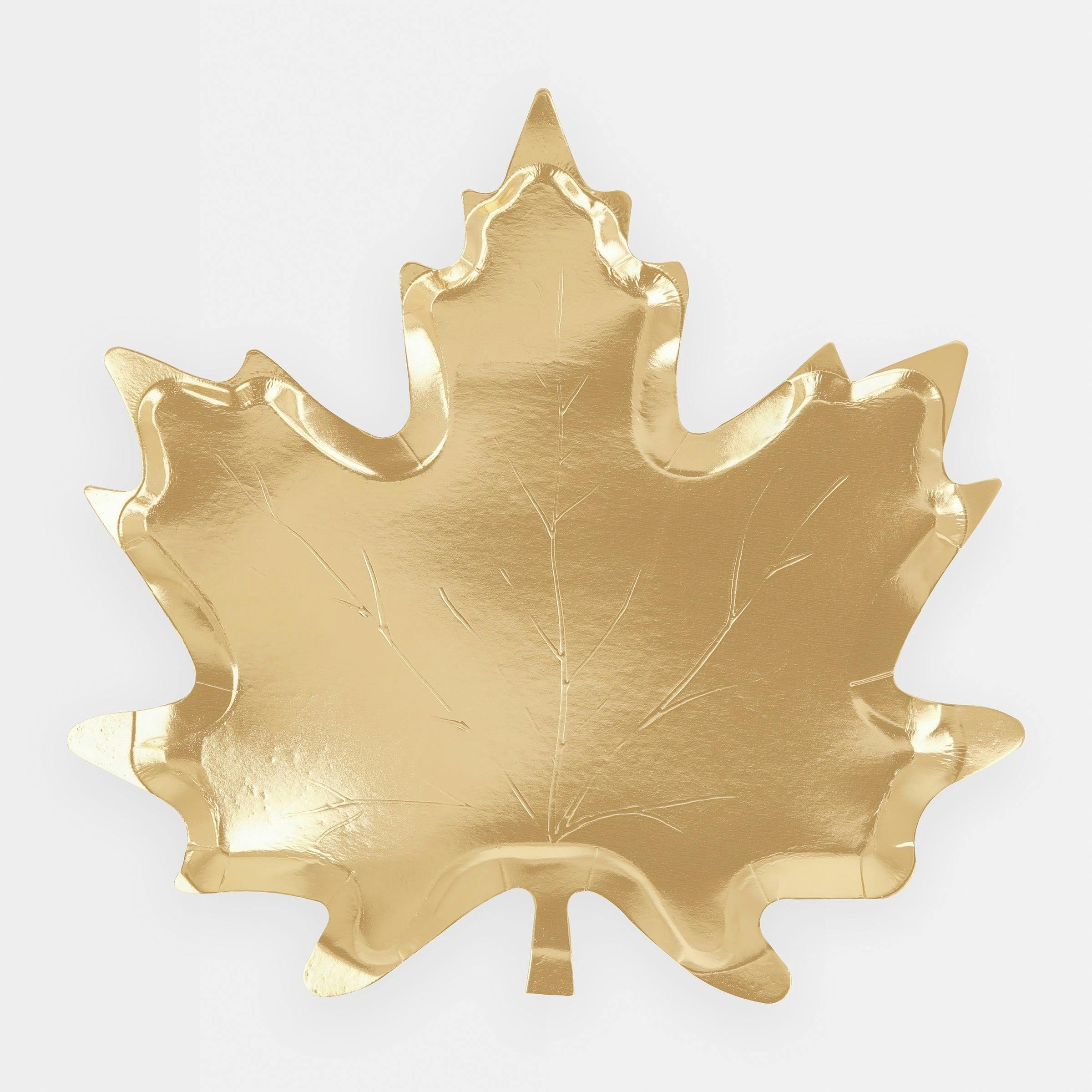 Gold Maple Leaf Plates