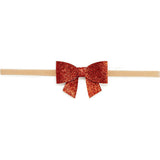 Red Glitter Bow Baby Headband