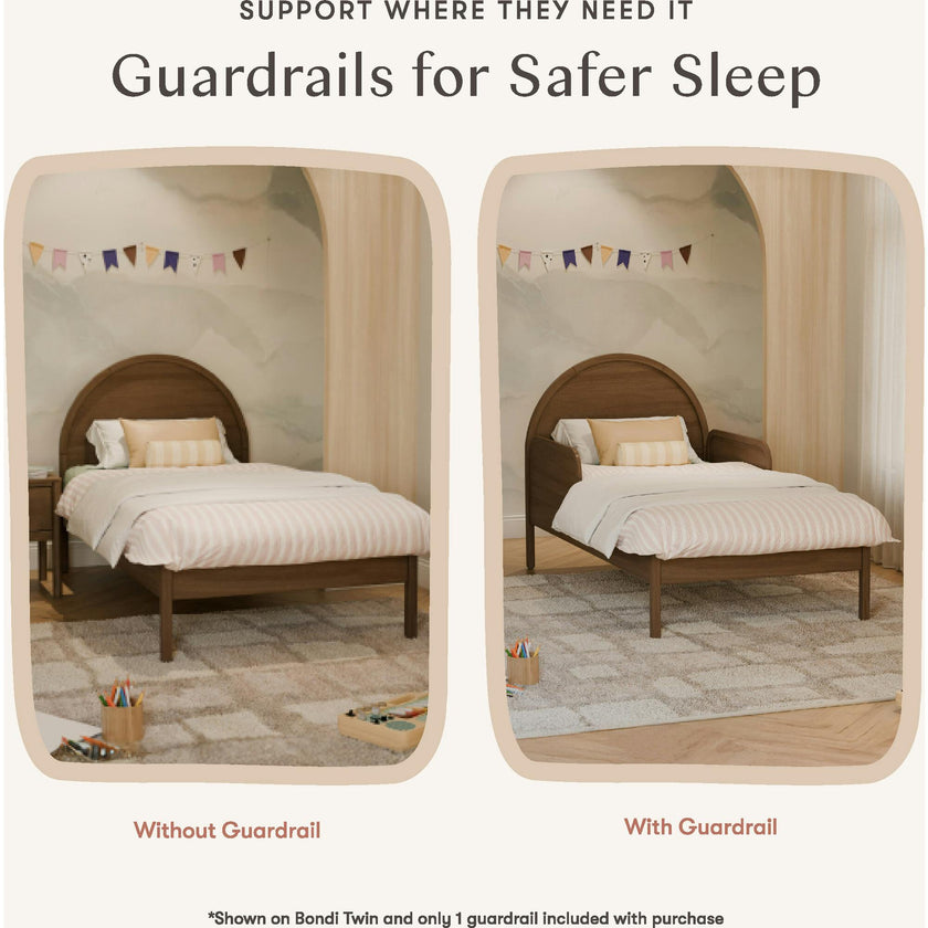 Twin/Full Bed Guardrail in Natural Walnut