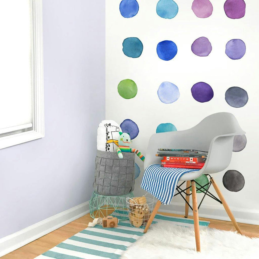 Watercolor Dots • Rainbow • Large • Peel-and-Stick Wall Decals