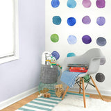 Watercolor Dots • Rainbow • Large • Peel-and-Stick Wall Decals