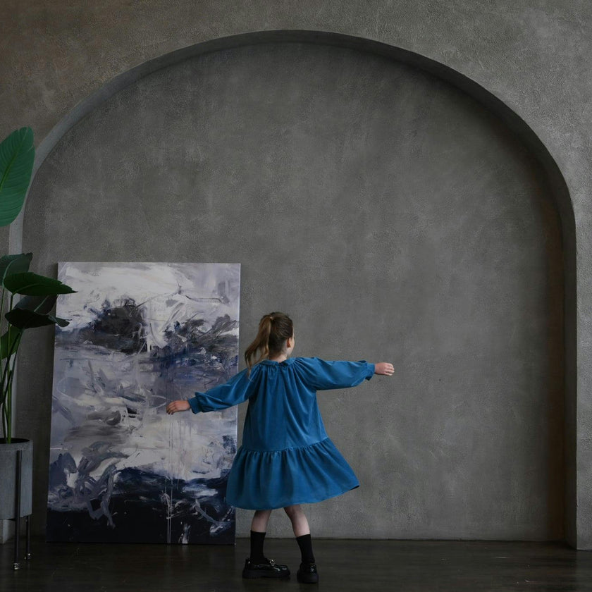 Isla dress (blue-sapphire velvet)