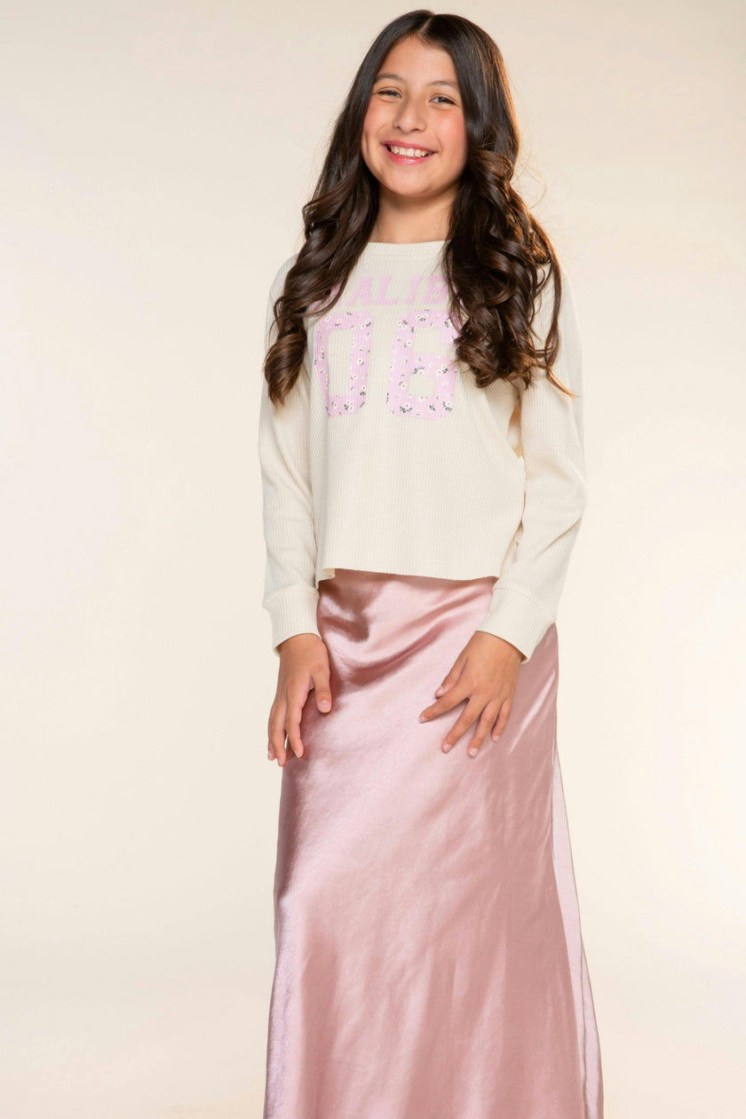 Washed Satin Maxi Skirt