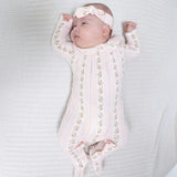 Antoinette Stripe - Smocked Peter Pan Snap Footie