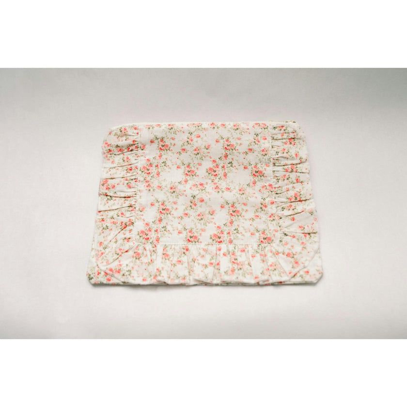 Briar Rose Timeless Floral Ruffle Zipper Pouch