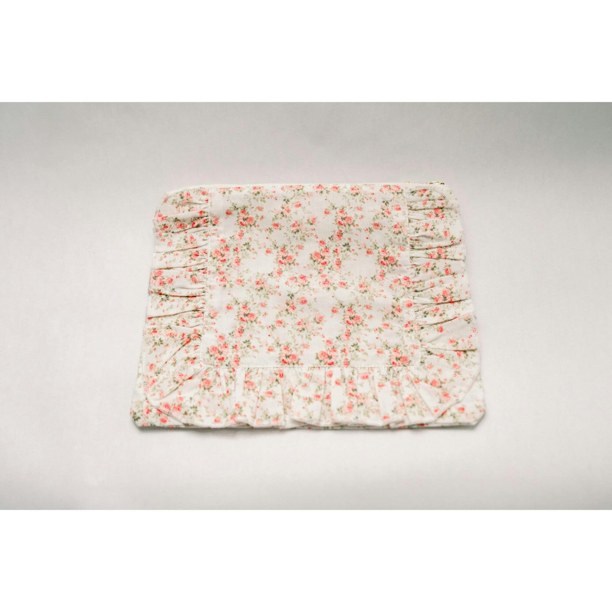 Briar Rose Timeless Floral Ruffle Zipper Pouch