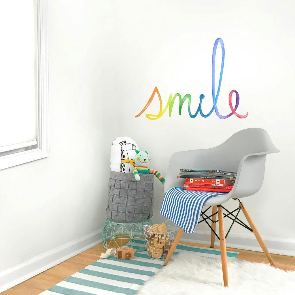 Watercolor Words • Smile • Peel-and-Stick Wall Decals