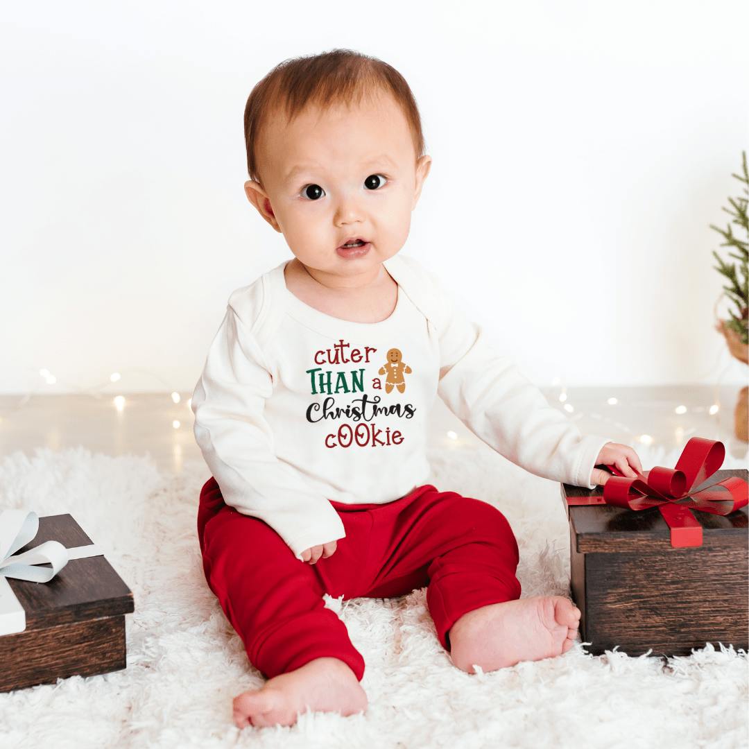 long sleeve graphic bodysuit | christmas cookie