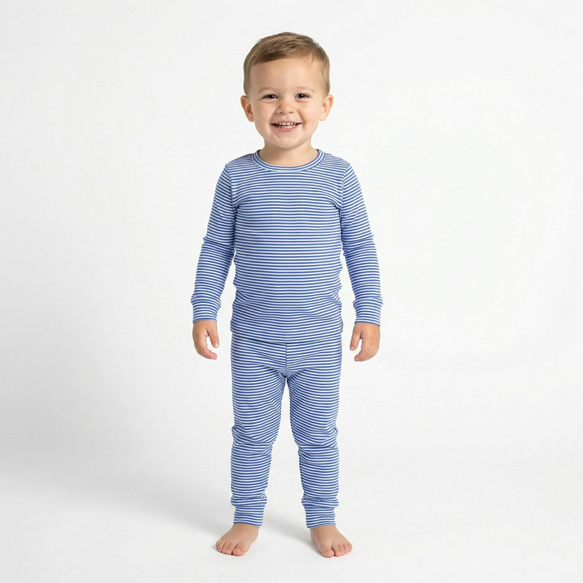 Cobalt Stripe Bamboo Toddler Pajama Set