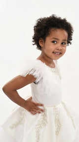 White Villanova Embroidered Tiered Dress