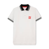 White Contrast Collar Polo