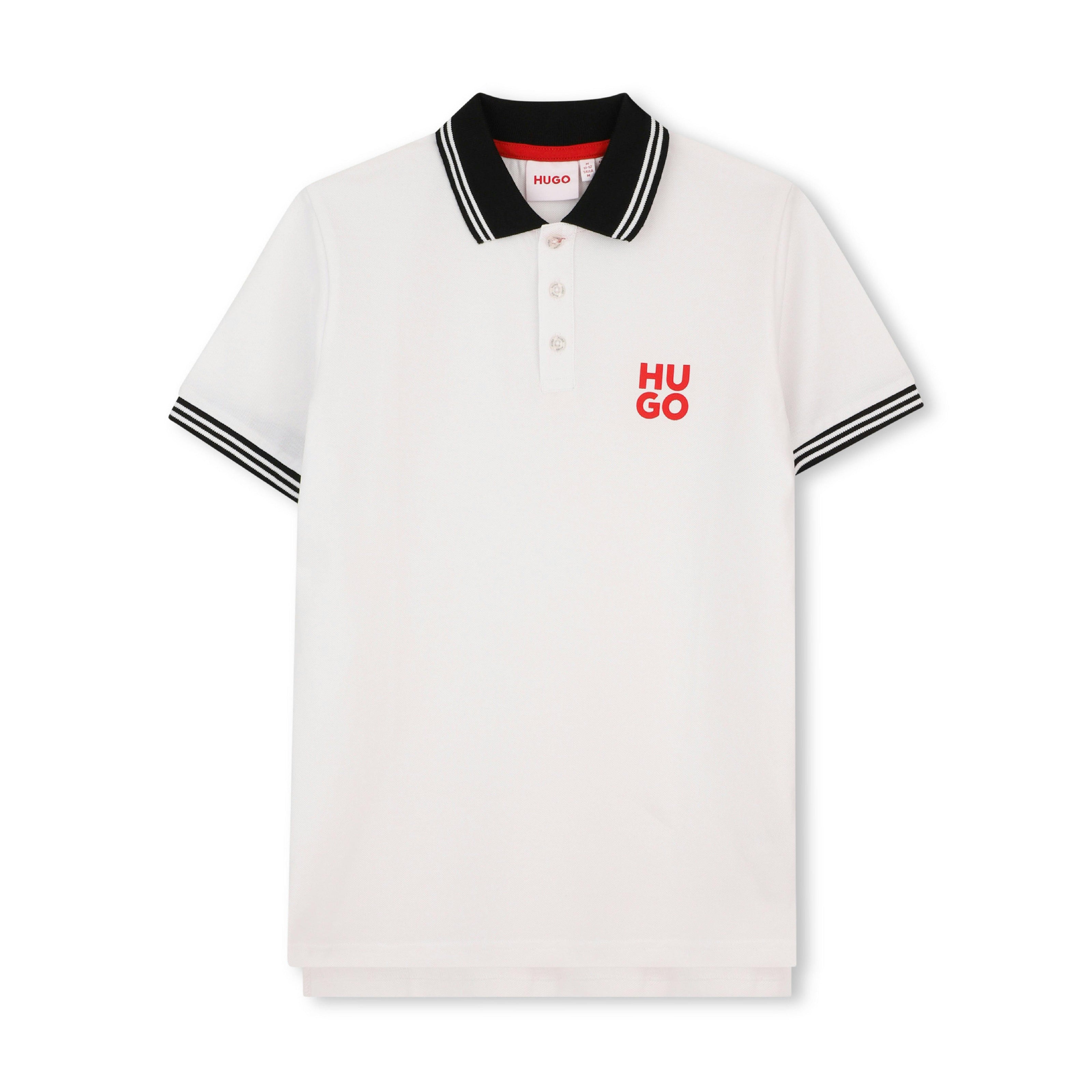 White Contrast Collar Polo