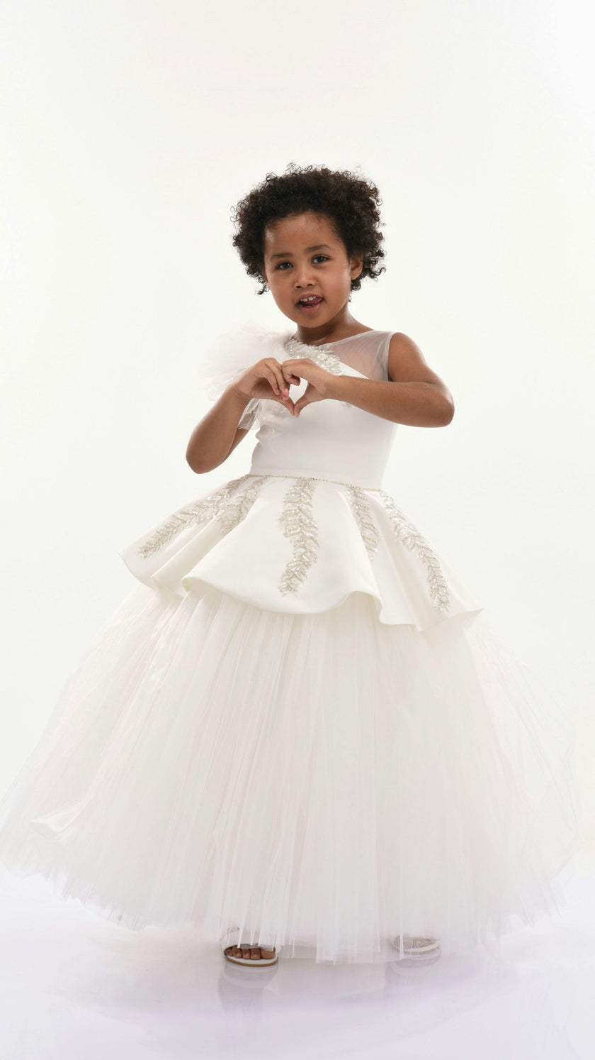 White Villanova Embroidered Tiered Dress