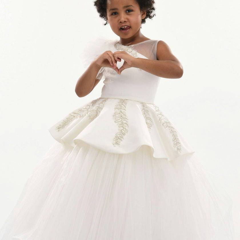 White Villanova Embroidered Tiered Dress