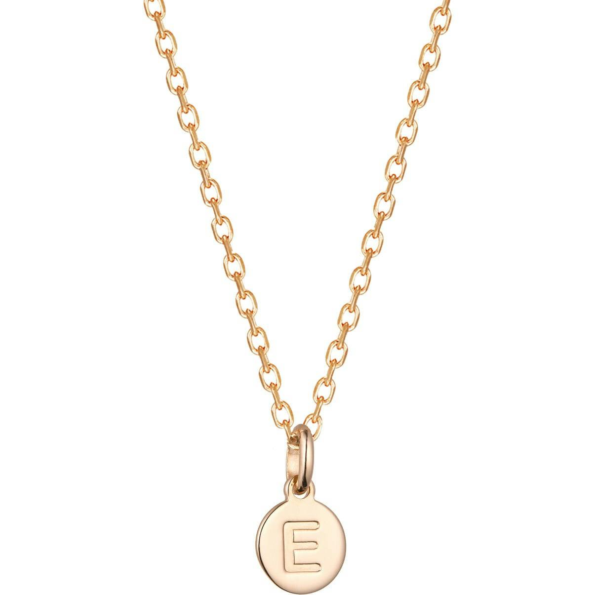 Children's Personalized Letter Pendant Necklace, 14k Gold Plated