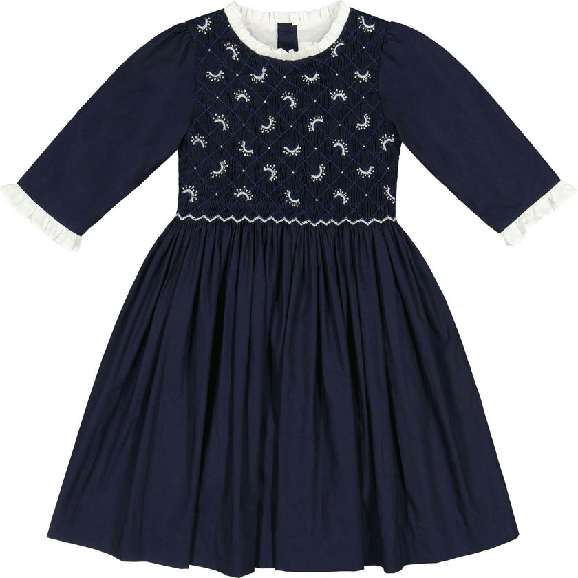 Luna Red Long Sleeve Smocked Dress